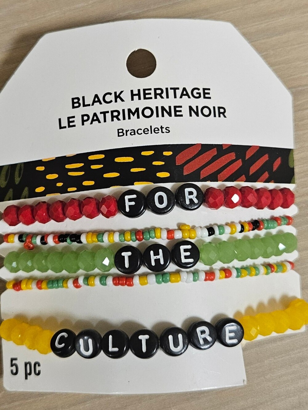 5 PC SET Rastafari Jamaica Reggae Bracelets BLACK HERITAGE
